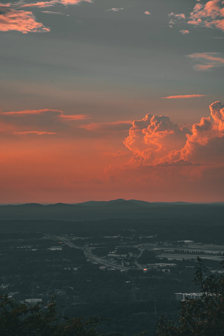 clouds on orange sky